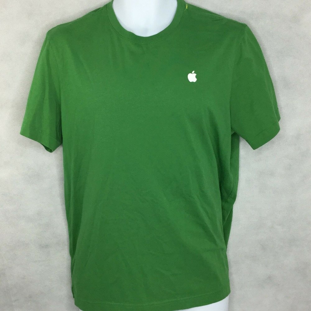 Apple Employee Tshirt Size M Green Apple Store Stuff Tee Uniform Embroidered